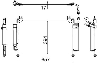 Condenser, air conditioning MAHLE AC 642 000S