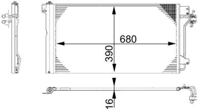 Condenser, air conditioning MAHLE AC 672 000S