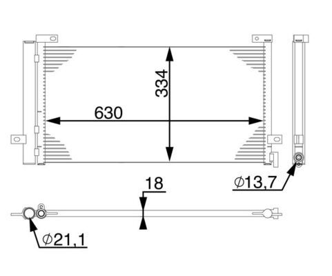MAHLE AC 74 000S Condenser, air conditioning