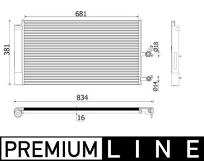 Condenser, air conditioning MAHLE AC 890 000P
