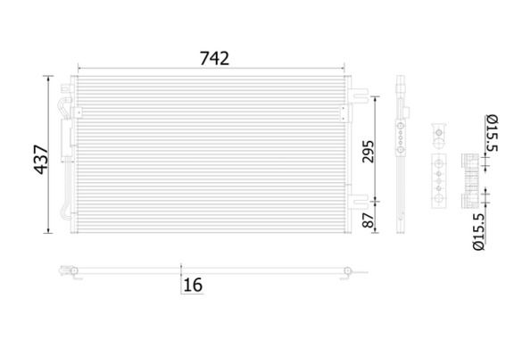 MAHLE AC 907 000S Condenser, air conditioning