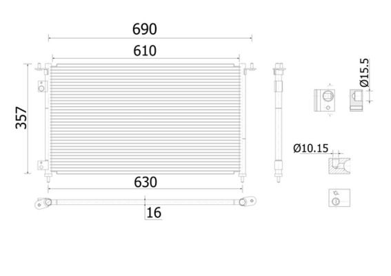 MAHLE AC 909 000S Condenser, air conditioning