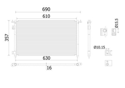 Condenser, air conditioning MAHLE AC 909 000S