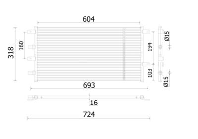 Condenser, air conditioning MAHLE AC 914 000S