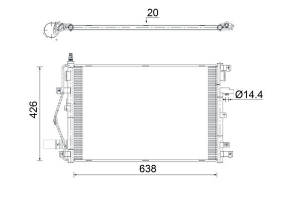 MAHLE AC 924 000S Condenser, air conditioning