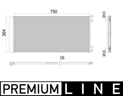 Condenser, air conditioning MAHLE AC 945 000P