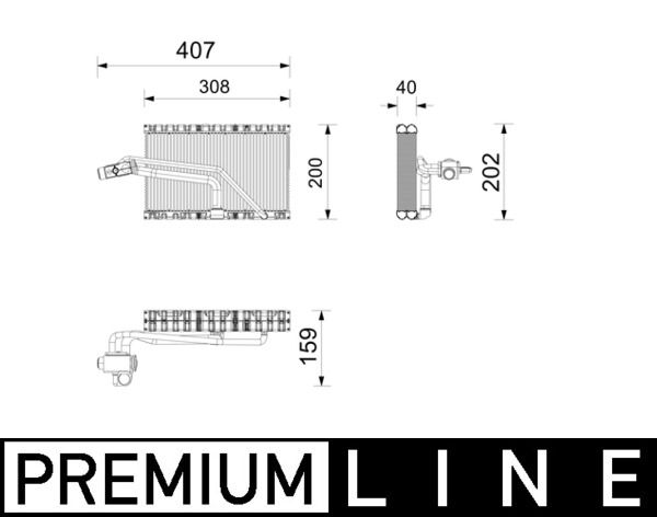 MAHLE AE 266 000P Evaporator, air conditioning