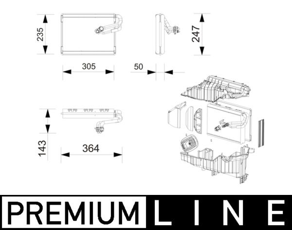 MAHLE AE 269 000P Evaporator, air conditioning