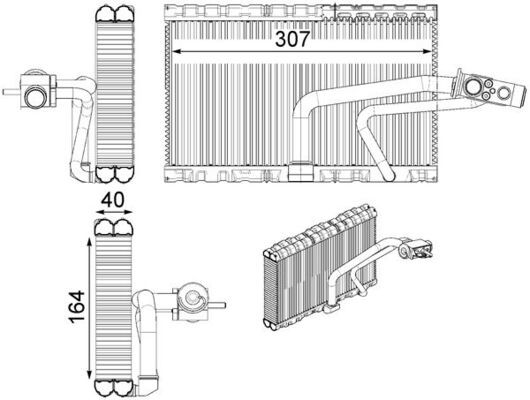 MAHLE AE 114 000P Evaporator, air conditioning