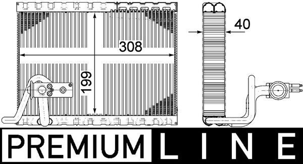 MAHLE AE 124 000P Evaporator, air conditioning