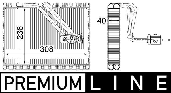 MAHLE AE 127 000P Evaporator, air conditioning