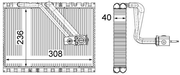 MAHLE AE 128 000P Evaporator, air conditioning