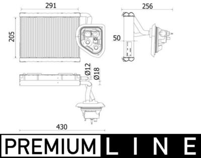 Evaporator, air conditioning MAHLE AE 160 000P