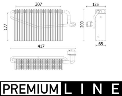 Evaporator, air conditioning MAHLE AE 163 000P