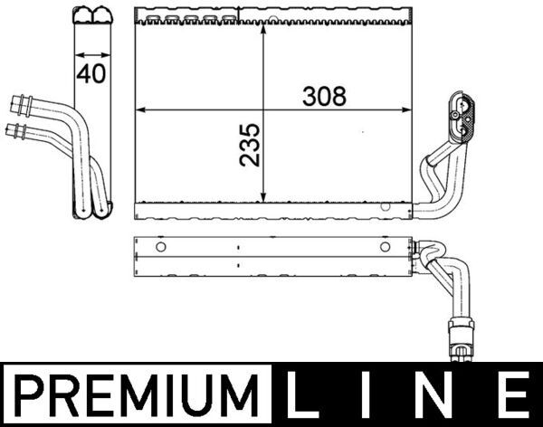 MAHLE AE 91 000P Evaporator, air conditioning