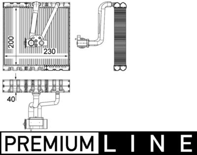 Evaporator, air conditioning MAHLE AE 93 000P
