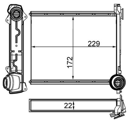 MAHLE AH 264 000S Heat Exchanger, interior heating