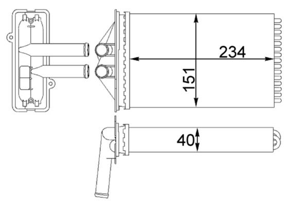 MAHLE AH 92 000S Heat Exchanger, interior heating