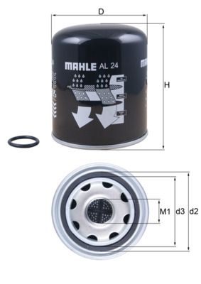 MAHLE AL 24 Air Dryer Cartridge, compressed-air system