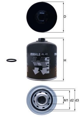 MAHLE AL 41 Air Dryer Cartridge, compressed-air system