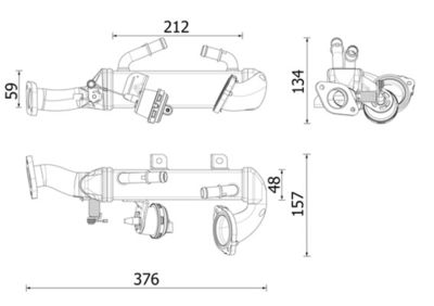 Cooler, exhaust gas recirculation MAHLE CE 47 000P