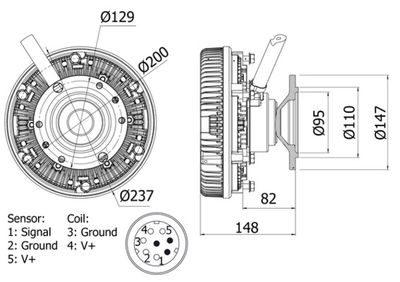 Clutch, radiator fan MAHLE CFC 19 000S