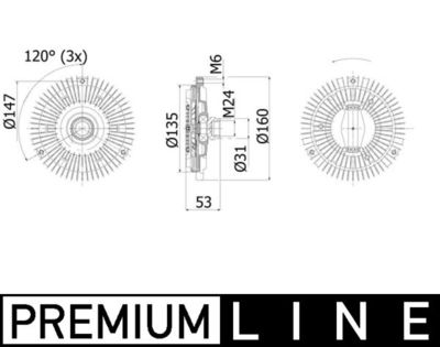 Clutch, radiator fan MAHLE CFC 48 001P