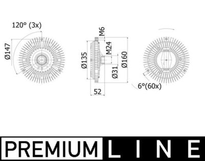 Clutch, radiator fan MAHLE CFC 57 001P