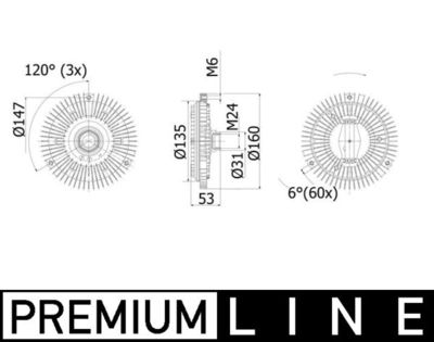 Clutch, radiator fan MAHLE CFC 79 001P