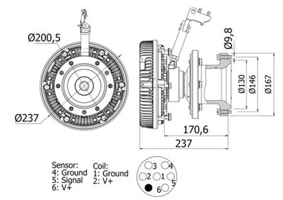 Clutch, radiator fan MAHLE CFC 115 000S