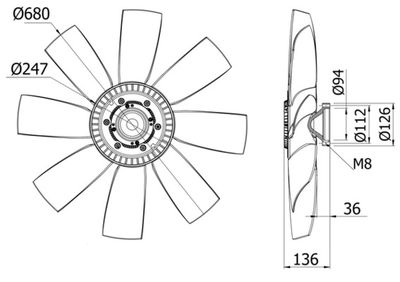 Fan, engine cooling MAHLE CFF 430 000S