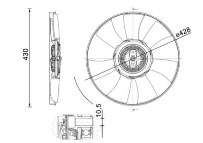 Fan, engine cooling MAHLE CFF 529 000P
