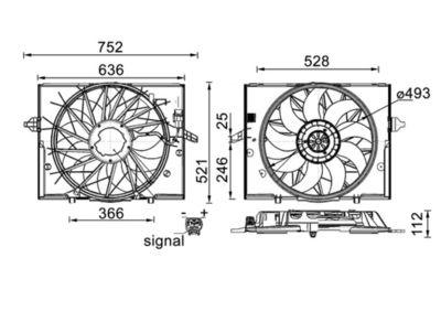 Fan, engine cooling MAHLE CFF 336 000S