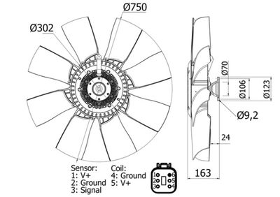 Fan, engine cooling MAHLE CFF 454 000S