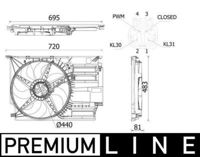 Fan, engine cooling MAHLE CFF 531 000P