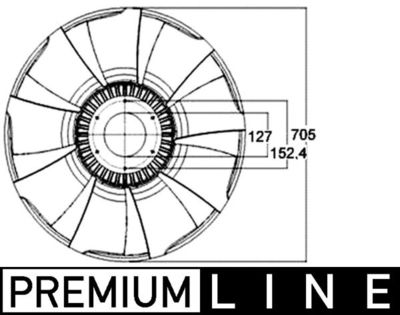 Fan Wheel, engine cooling MAHLE CFW 53 000P