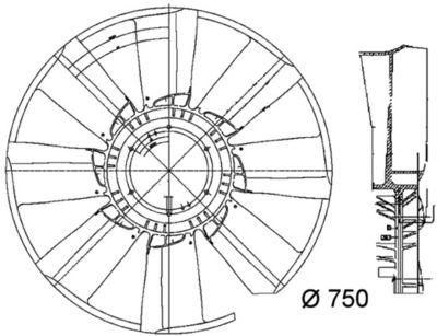 Fan Wheel, engine cooling MAHLE CFW 34 000P
