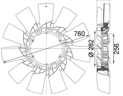 Fan Wheel, engine cooling MAHLE CFW 41 000P