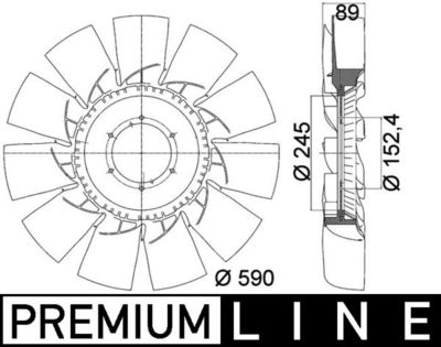 Fan Wheel, engine cooling MAHLE CFW 46 000P