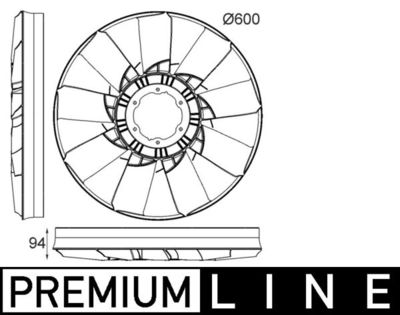 Fan Wheel, engine cooling MAHLE CFW 52 000P