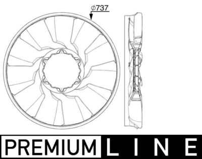 Fan Wheel, engine cooling MAHLE CFW 88 000P
