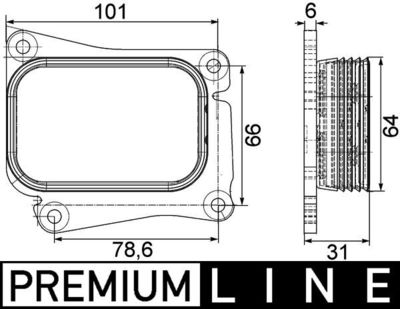 Oil Cooler, engine oil MAHLE CLC 111 000P