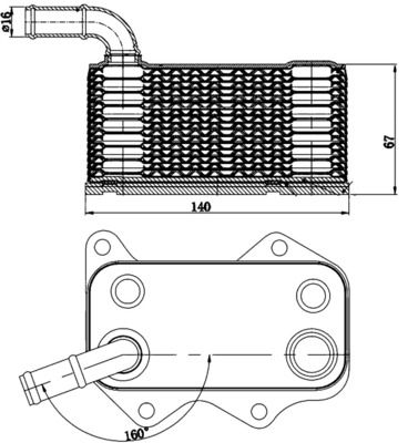 Oil Cooler, engine oil MAHLE CLC 174 000S