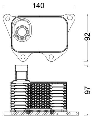 Oil Cooler, engine oil MAHLE CLC 185 000S