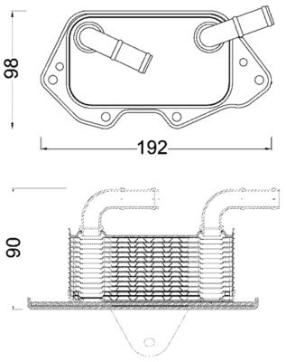 Oil Cooler, engine oil MAHLE CLC 186 000S