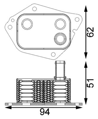 Oil Cooler, engine oil MAHLE CLC 199 000S