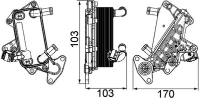 Oil Cooler, automatic transmission MAHLE CLC 25 000P
