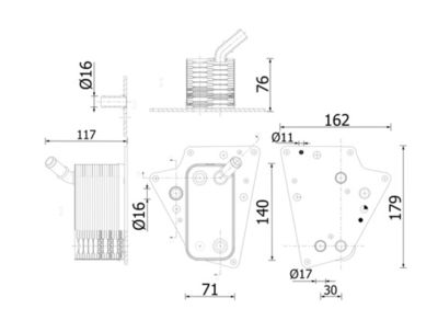 Oil Cooler, engine oil MAHLE CLC 274 000S