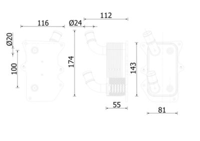 Oil Cooler, engine oil MAHLE CLC 276 000S