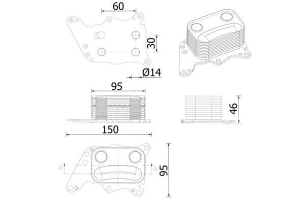 MAHLE CLC 278 000S Oil Cooler, engine oil
